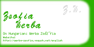 zsofia werba business card